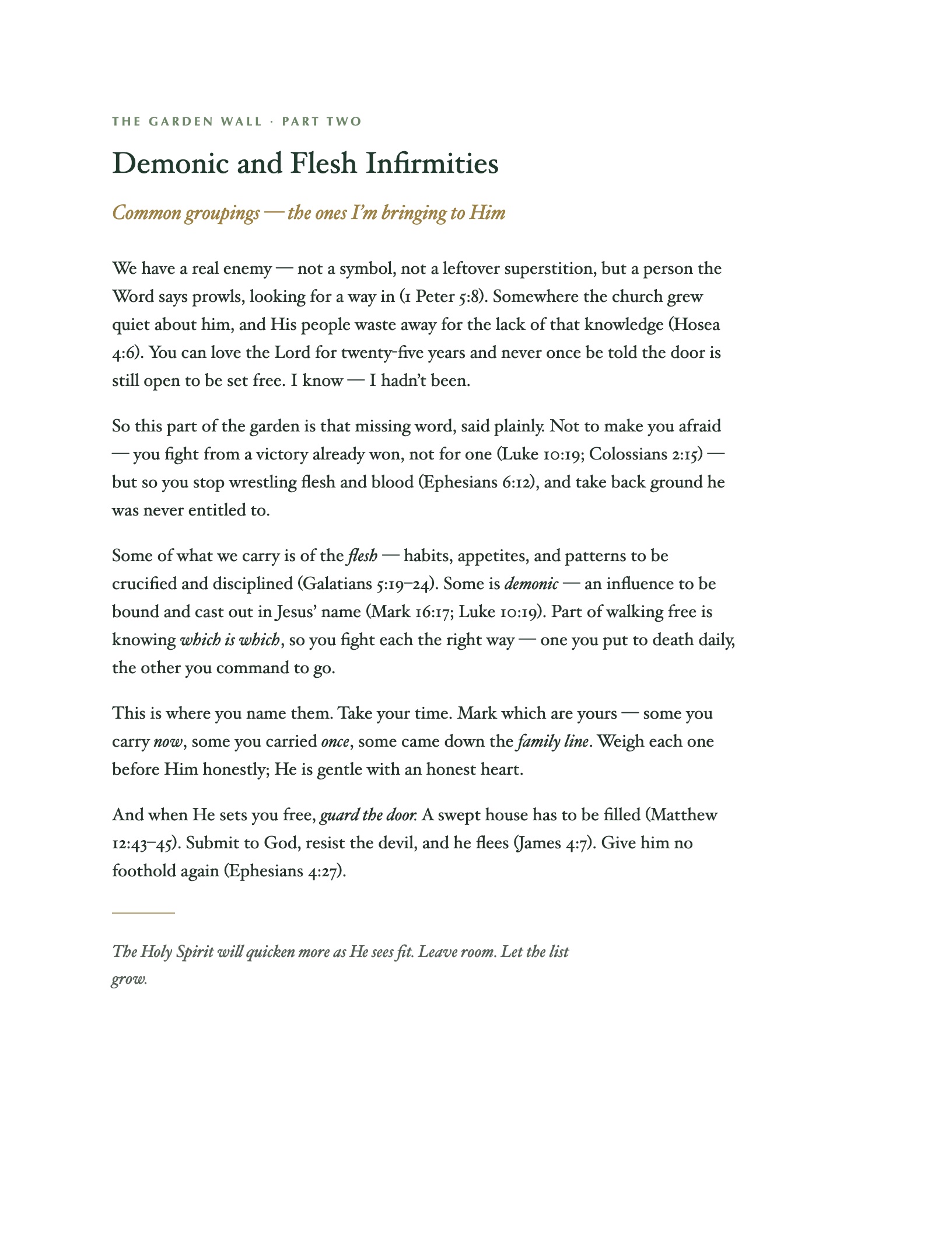 The deliverance workbook introduction